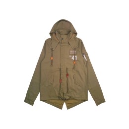 Design army green fashion coat custom embroidered logo Fashion coat manufacturer hooded Fashion coat  military jacket rope tail leather buckle japan vintage nostalgia J977 Design army green fashion coat custom embroidered logo Fashion coat manufacturer hooded Fashion coat  military jacket rope tail leather buckle japan vintage nostalgia J977